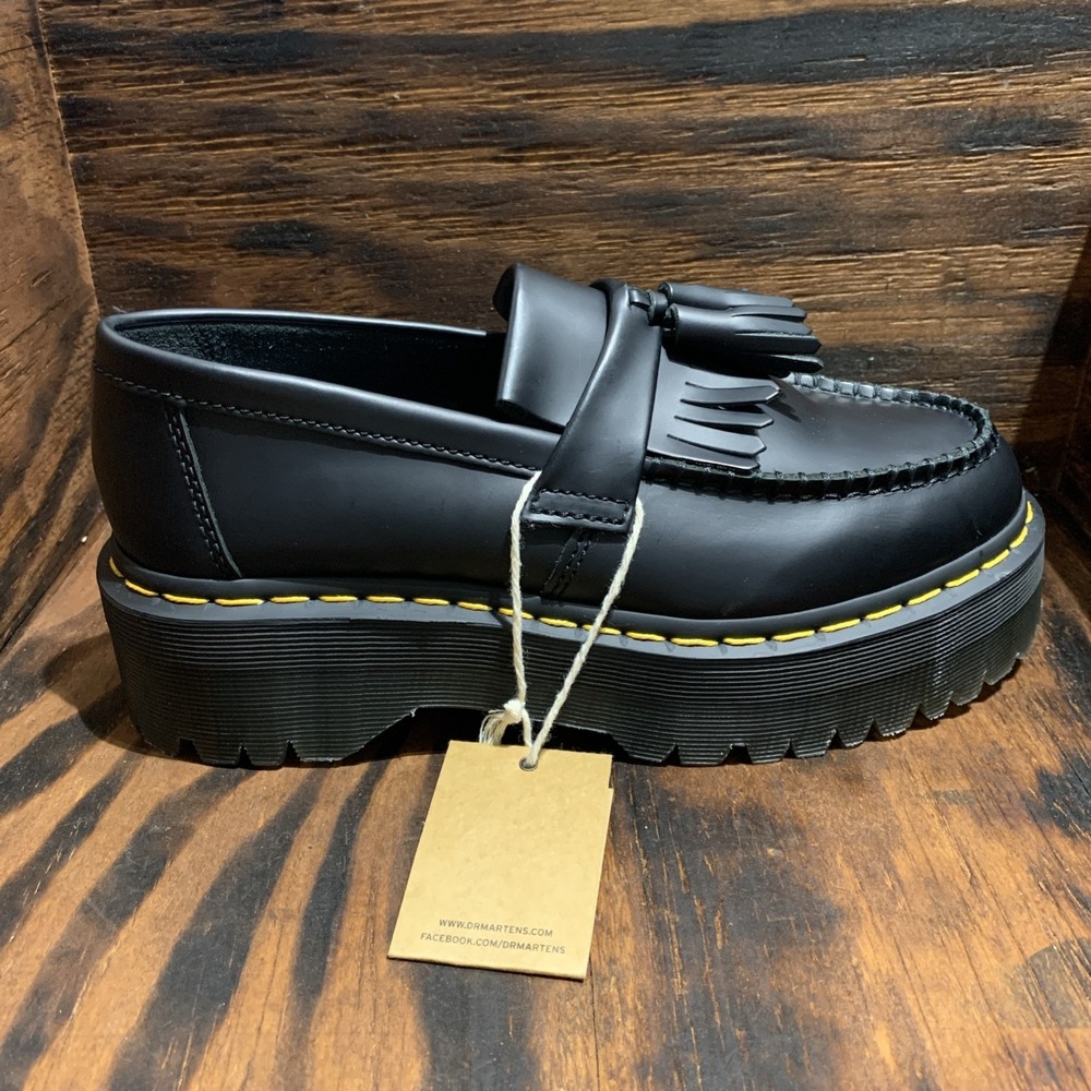 Dr. Martens Black Loafers with Fringe Detail